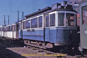 1973 - Le tram 9 à Tournon (F), jusqu'alors préservé à l'abri, présente encore une belle allure (Coll. CTF, DR)